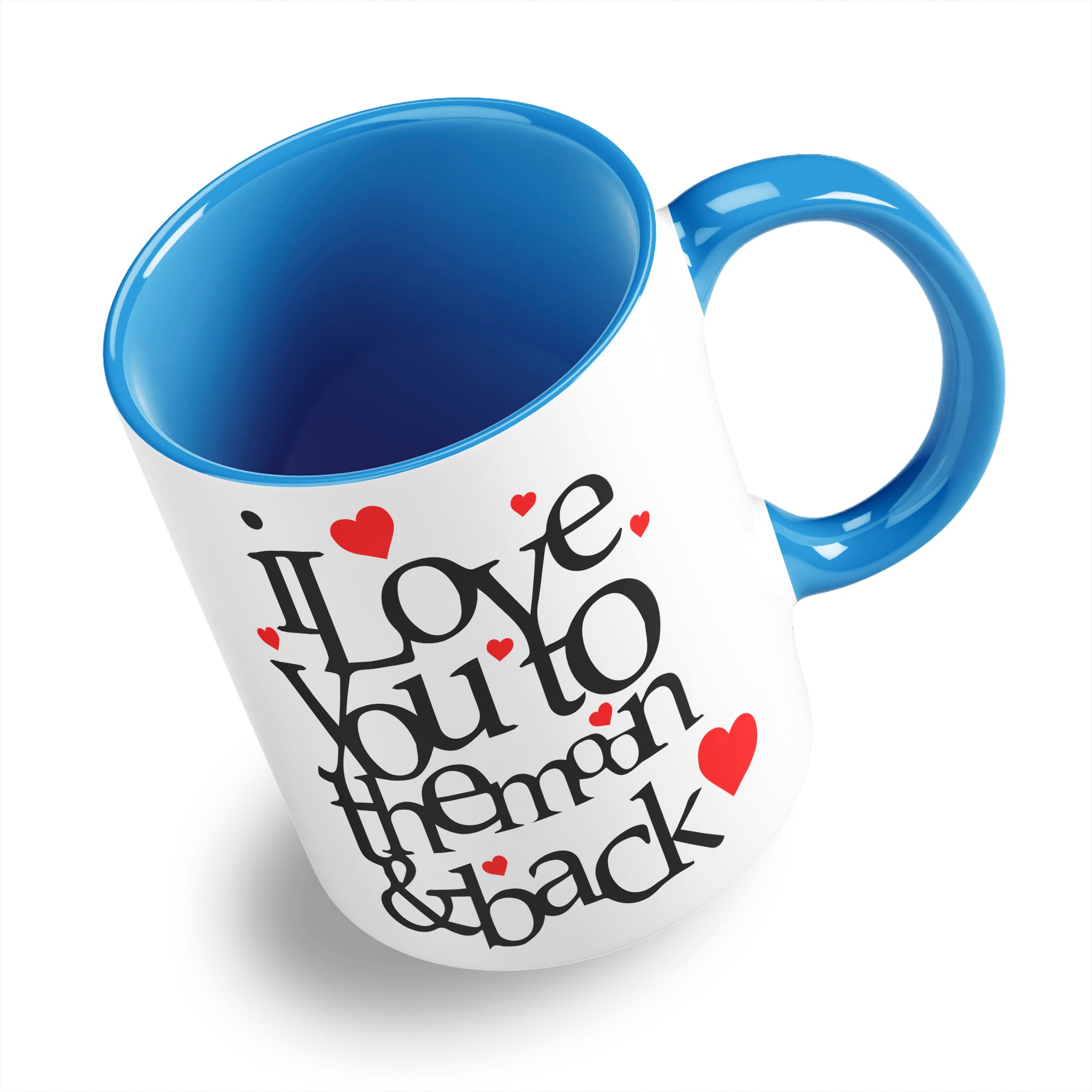 I Love You To The Moon And Back Hearts Ceramic Coffee / Tea Mug