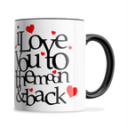I Love You To The Moon And Back Hearts Ceramic Coffee / Tea Mug