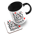 I Love You To The Moon And Back Hearts Ceramic Mug With High-Gloss Coaster