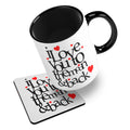 I Love You To The Moon And Back Hearts Ceramic Mug With Rubber Coaster