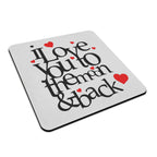 I Love You To The Moon And Back Hearts Ceramic Mug With Rubber Coaster