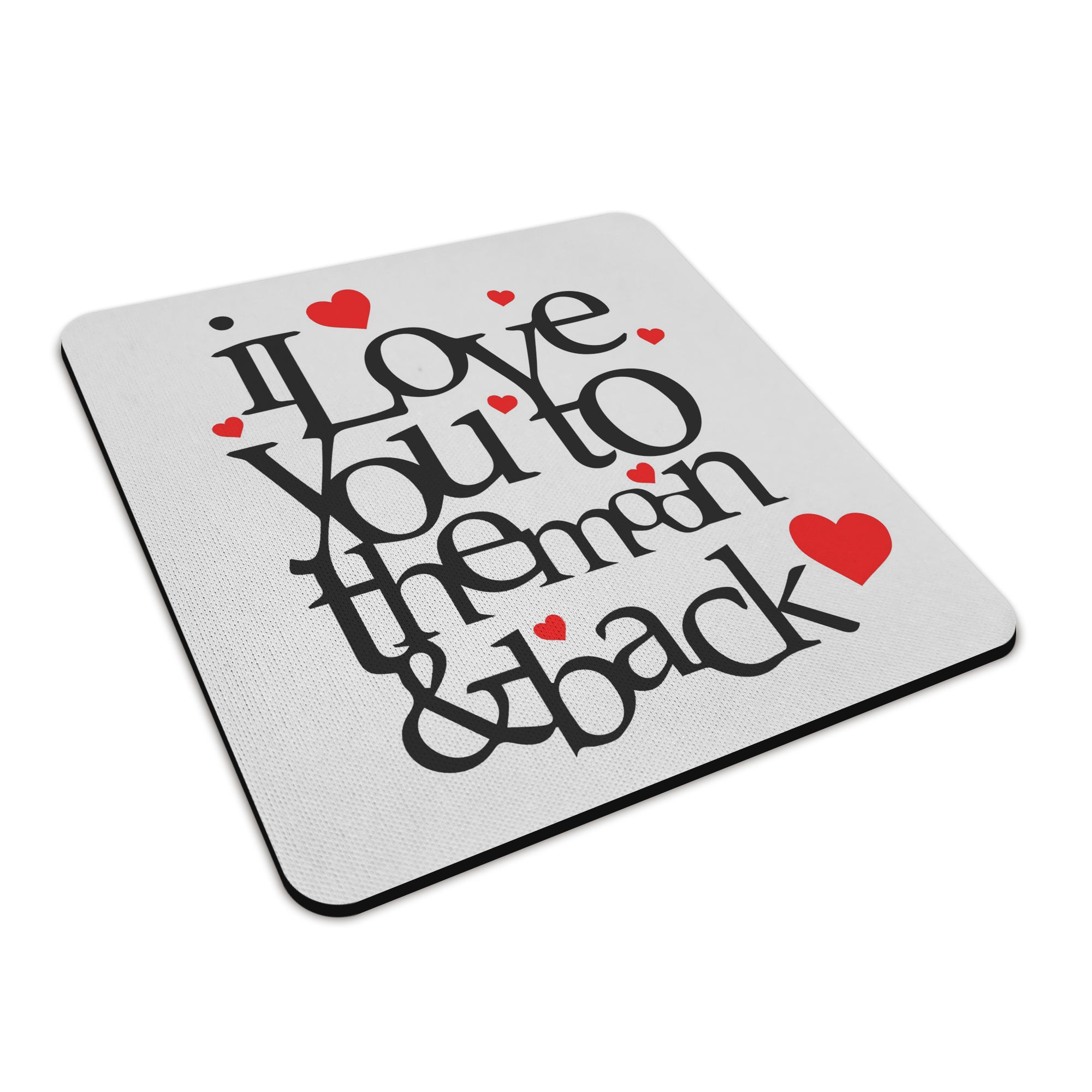 I Love You To The Moon And Back Hearts Ceramic Mug With Rubber Coaster