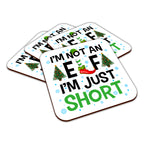 I'm Not An Elf I'm Just Short Funny Christmas Square Smooth High-Gloss Finished Coaster