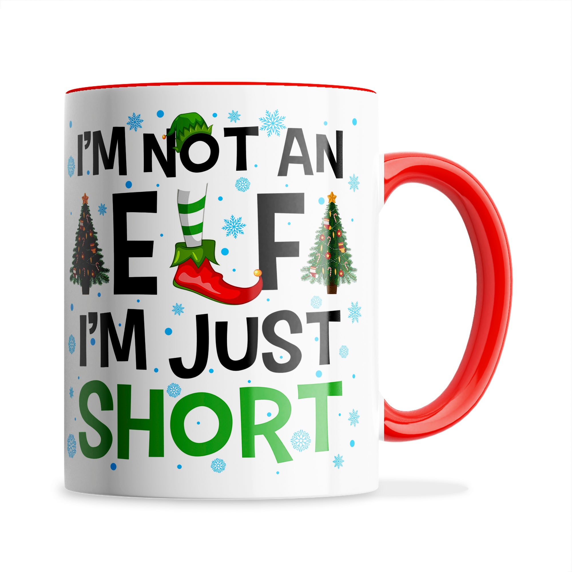 I'm Not An Elf I'm Just Short Christmas Ceramic Mug With High-Gloss Coaster