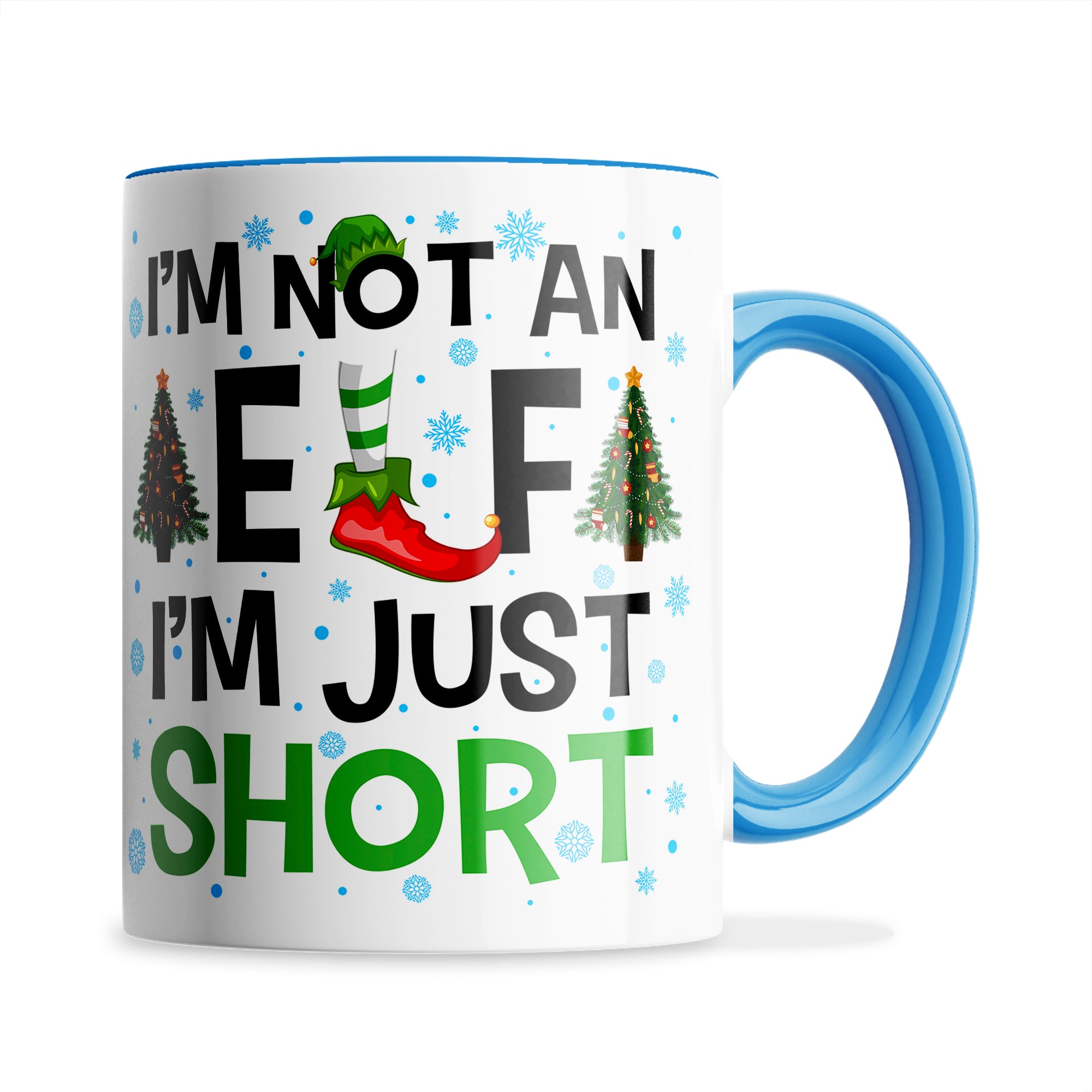 I'm Not An Elf I'm Just Short Christmas Ceramic Mug With High-Gloss Coaster