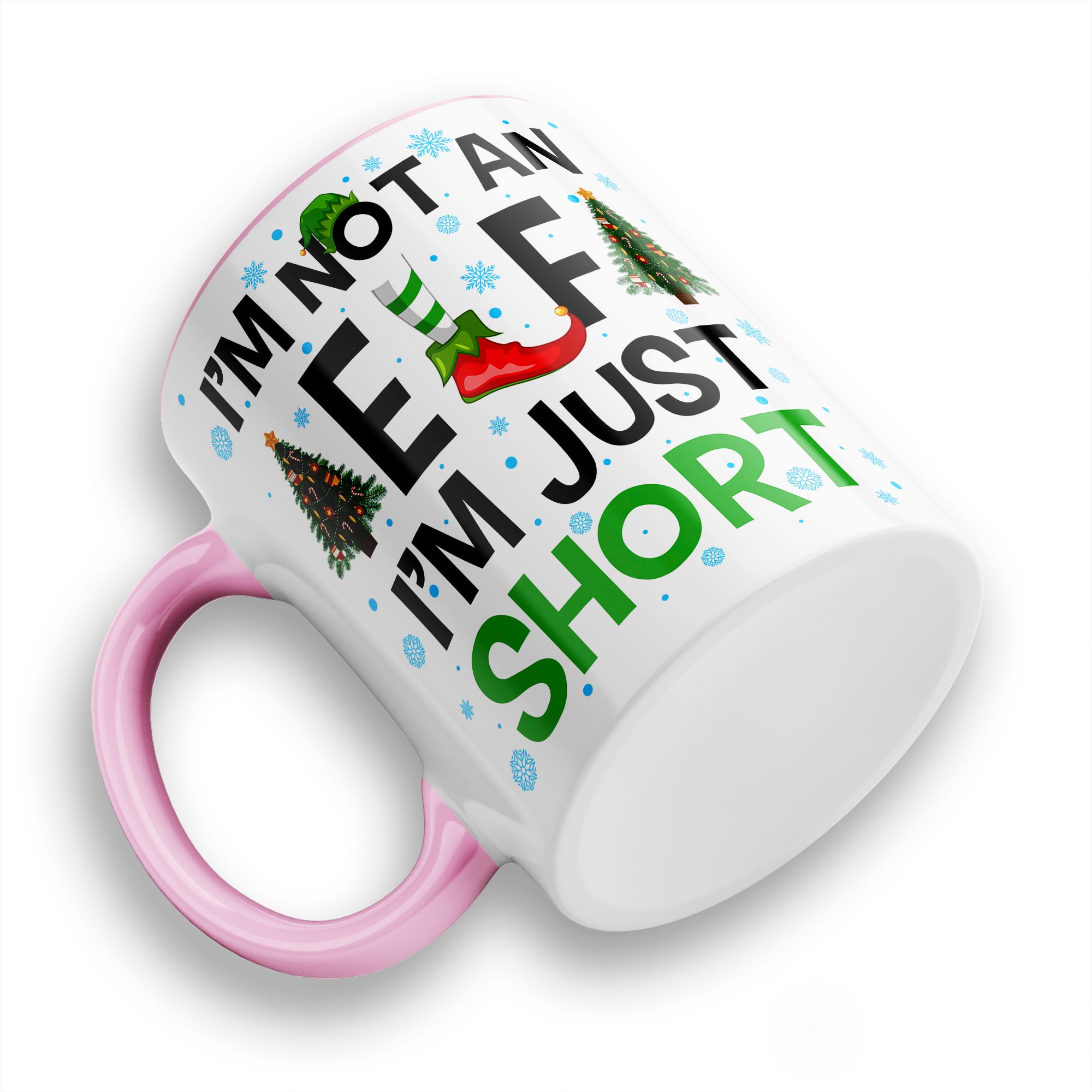I'm Not An Elf I'm Just Short Christmas Ceramic Mug With High-Gloss Coaster