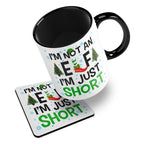 I'm Not An Elf I'm Just Short Christmas Ceramic Mug With Rubber Coaster
