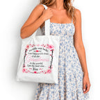 I'm Really Very Lucky – I Got the Best One (Floral) White Reusable Shopper Tote Bag