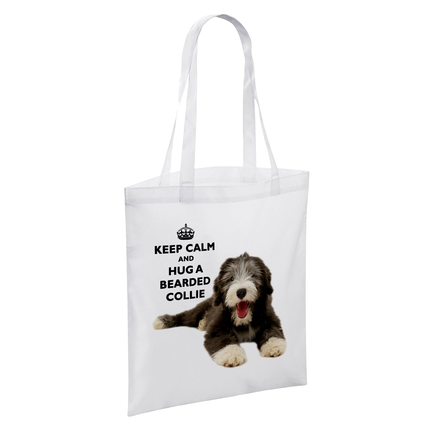 Keep Calm And Hug An Animal (Various) White Reusable Shopper Tote Bag