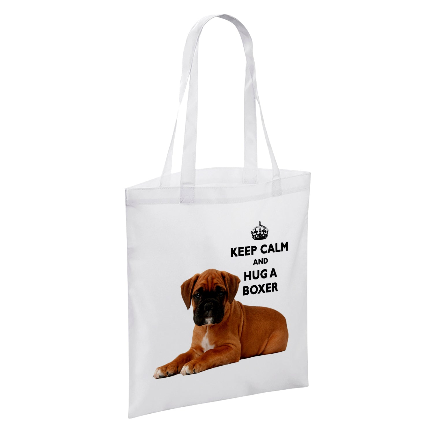 Keep Calm And Hug An Animal (Various) White Reusable Shopper Tote Bag
