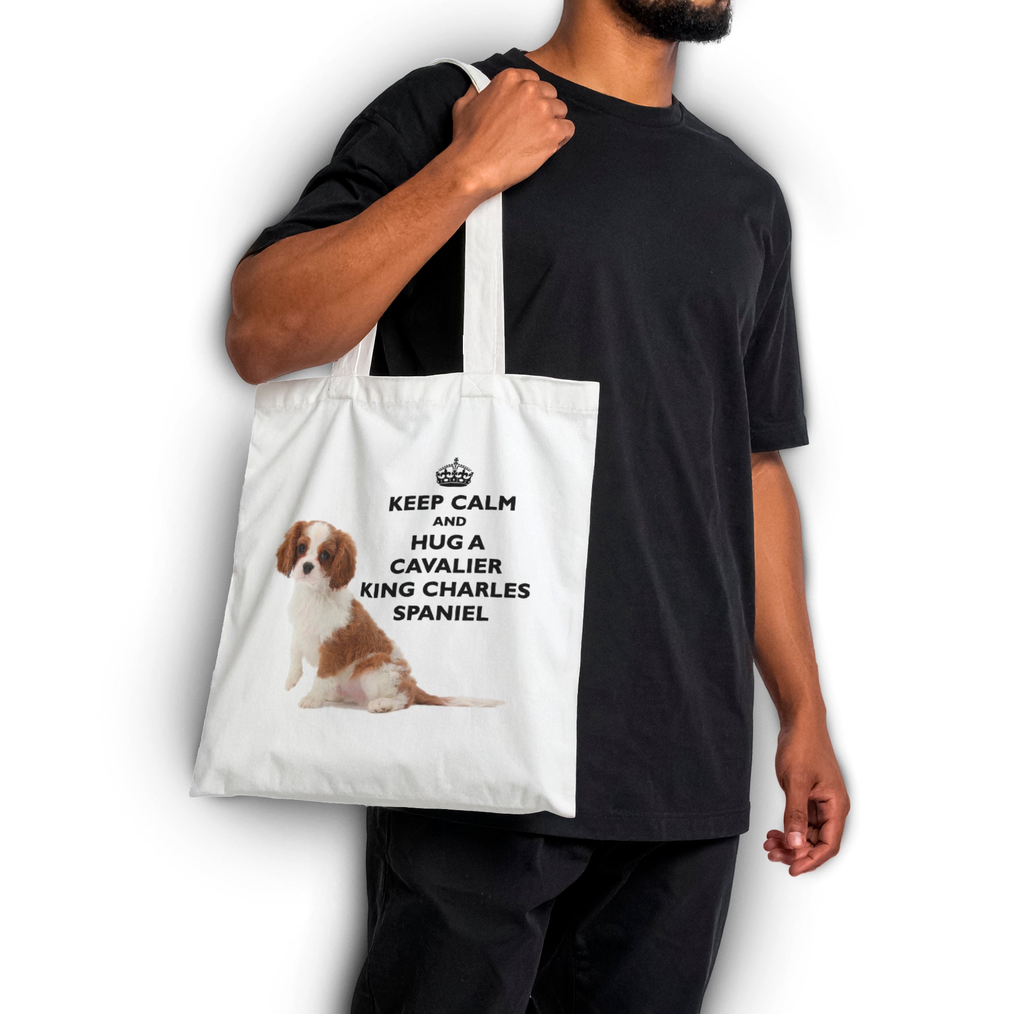 Keep Calm And Hug An Animal (Various) White Reusable Shopper Tote Bag