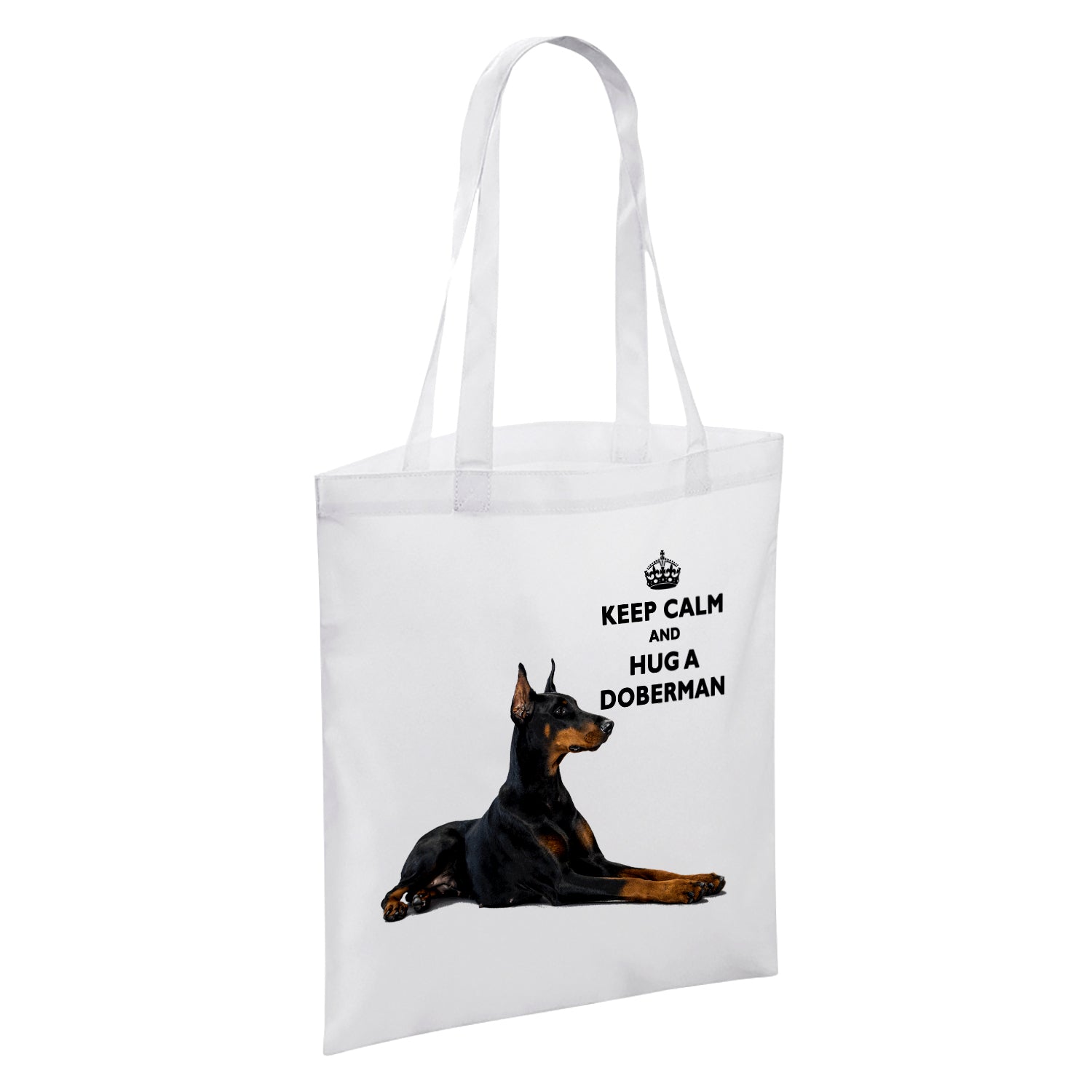 Keep Calm And Hug An Animal (Various) White Reusable Shopper Tote Bag