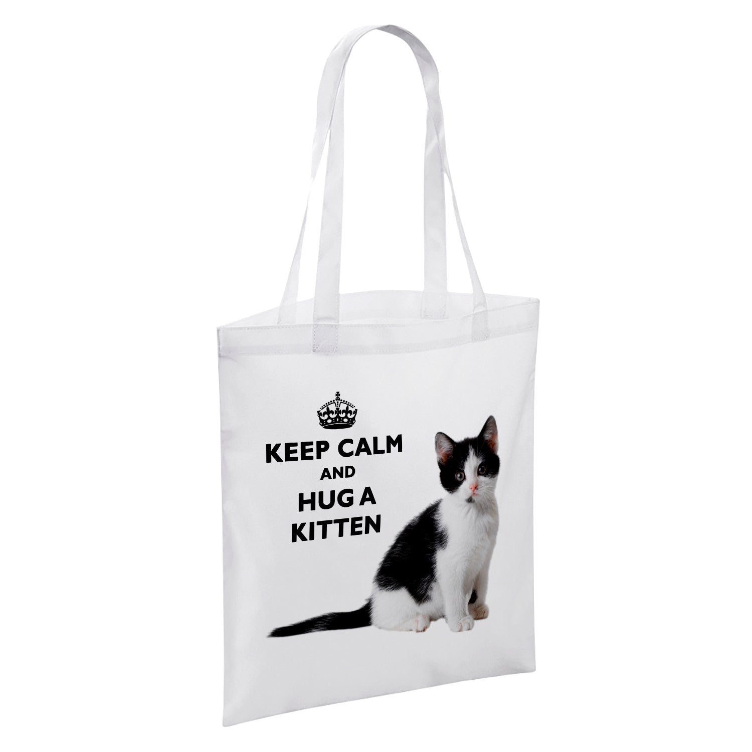 Keep Calm And Hug An Animal (Various) White Reusable Shopper Tote Bag