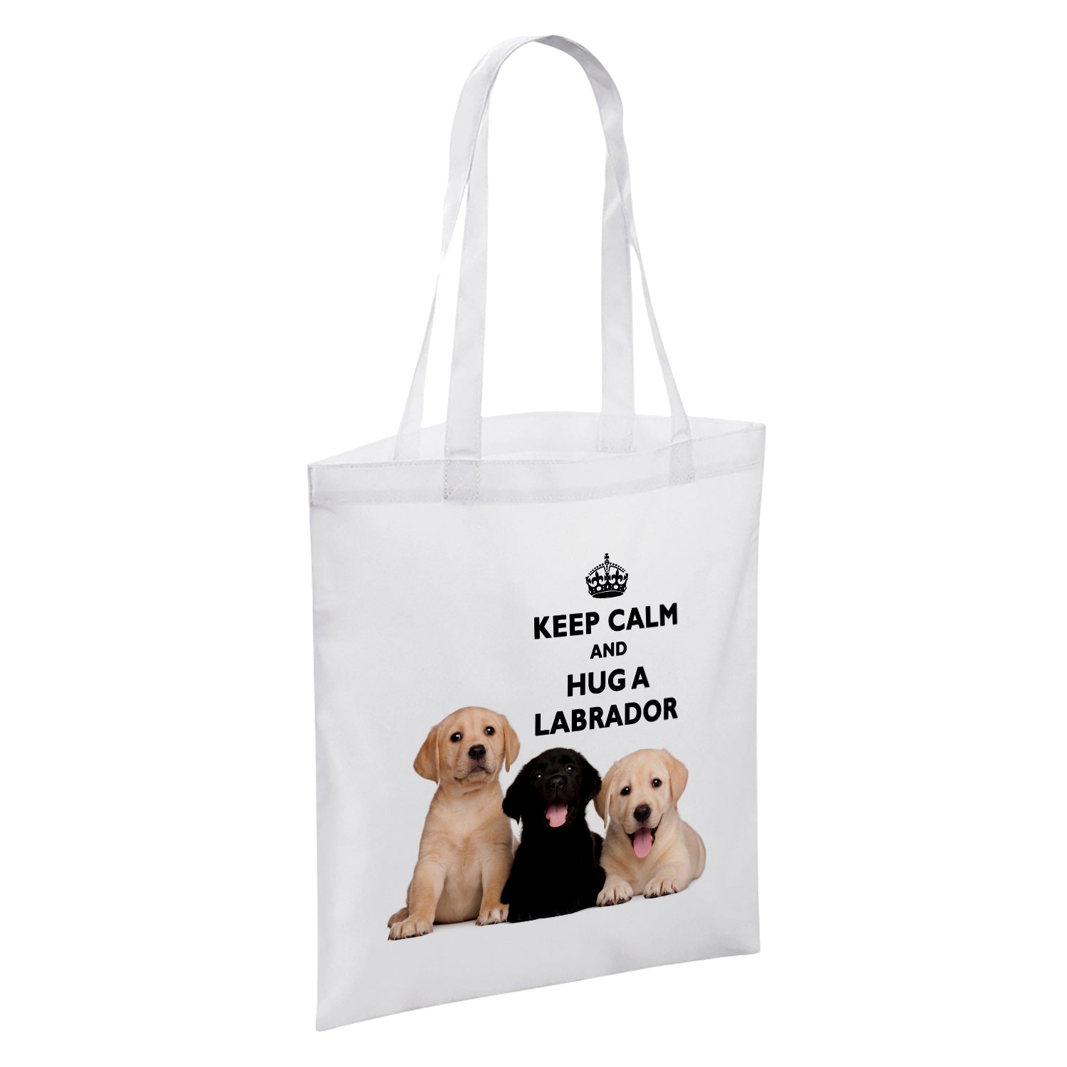 Keep Calm And Hug An Animal (Various) White Reusable Shopper Tote Bag