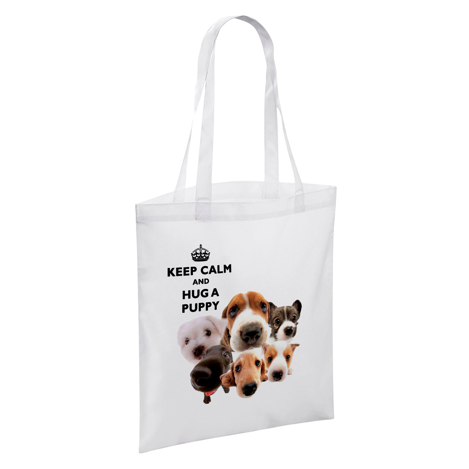 Keep Calm And Hug An Animal (Various) White Reusable Shopper Tote Bag