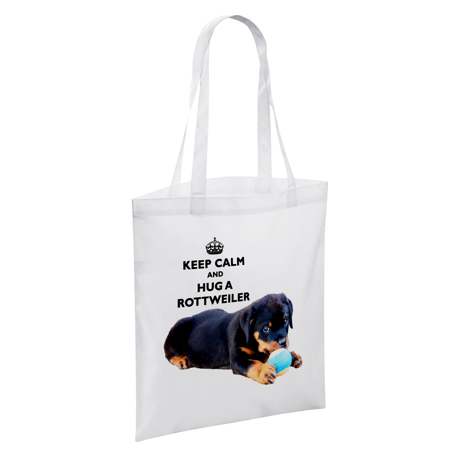 Keep Calm And Hug An Animal (Various) White Reusable Shopper Tote Bag