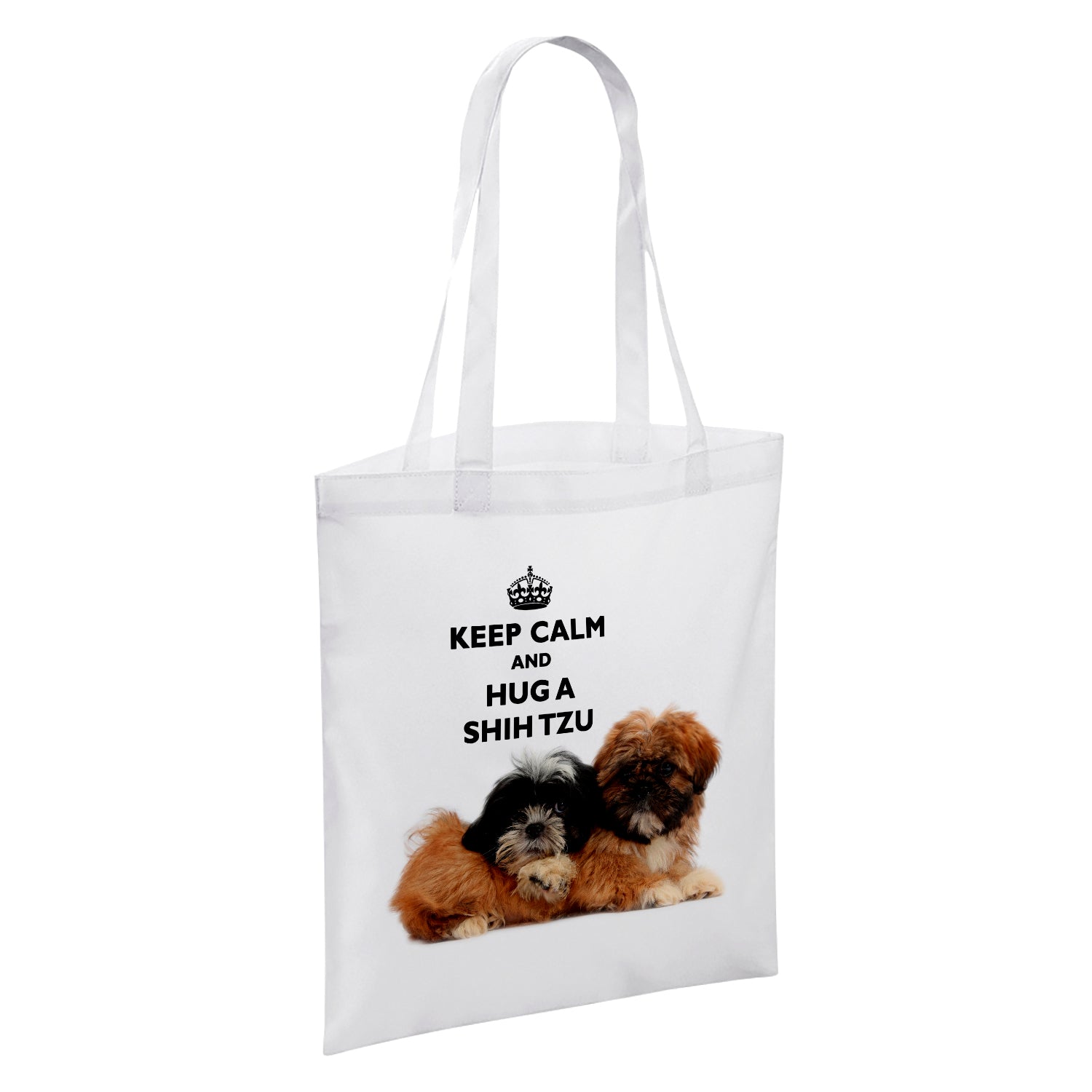Keep Calm And Hug An Animal (Various) White Reusable Shopper Tote Bag