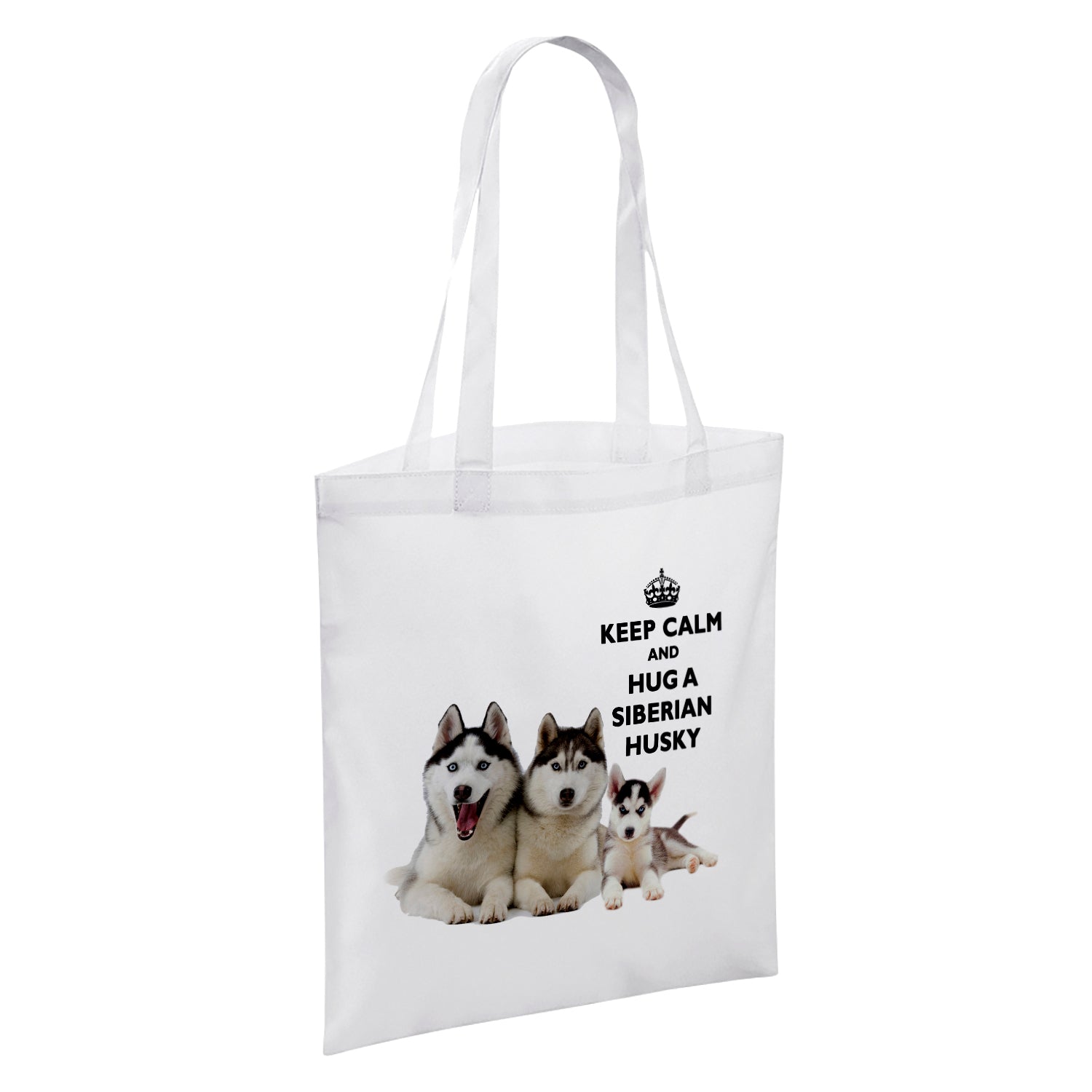 Keep Calm And Hug An Animal (Various) White Reusable Shopper Tote Bag