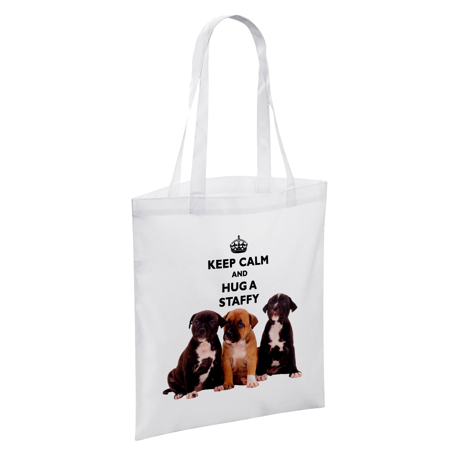 Keep Calm And Hug An Animal (Various) White Reusable Shopper Tote Bag