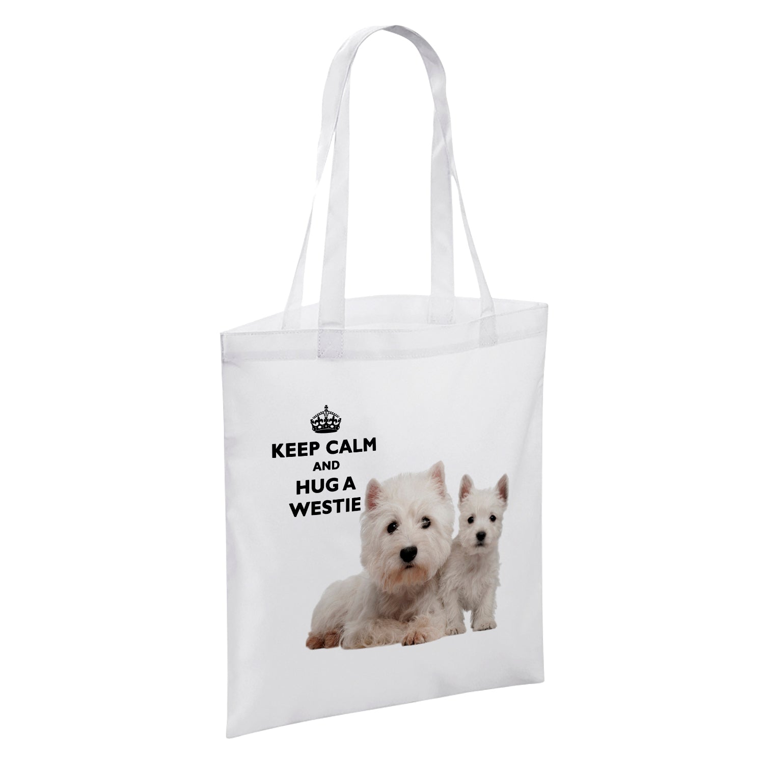 Keep Calm And Hug An Animal (Various) White Reusable Shopper Tote Bag