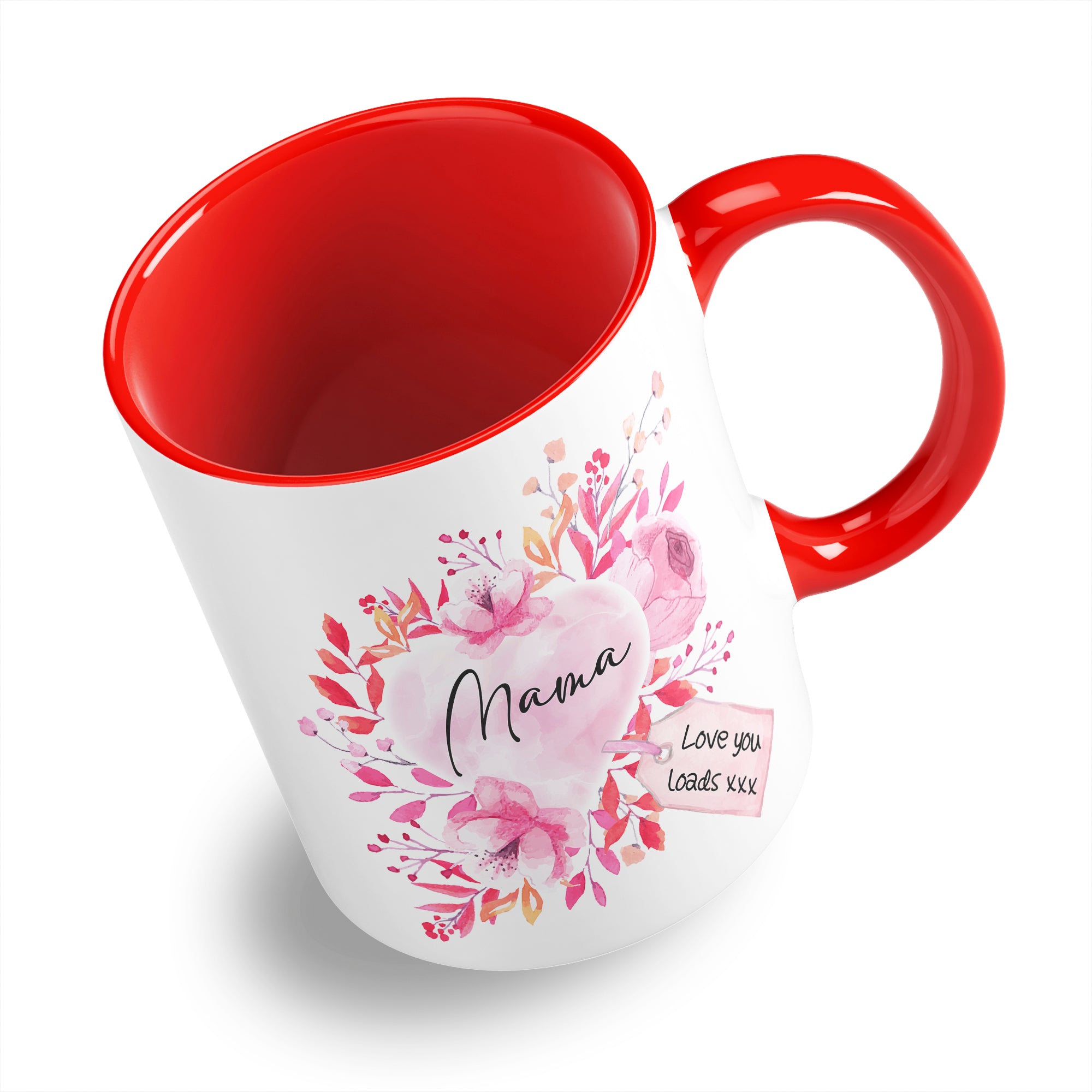 Floral Watercolour Heart With Tag (Relation) Ceramic Coffee / Tea Mug