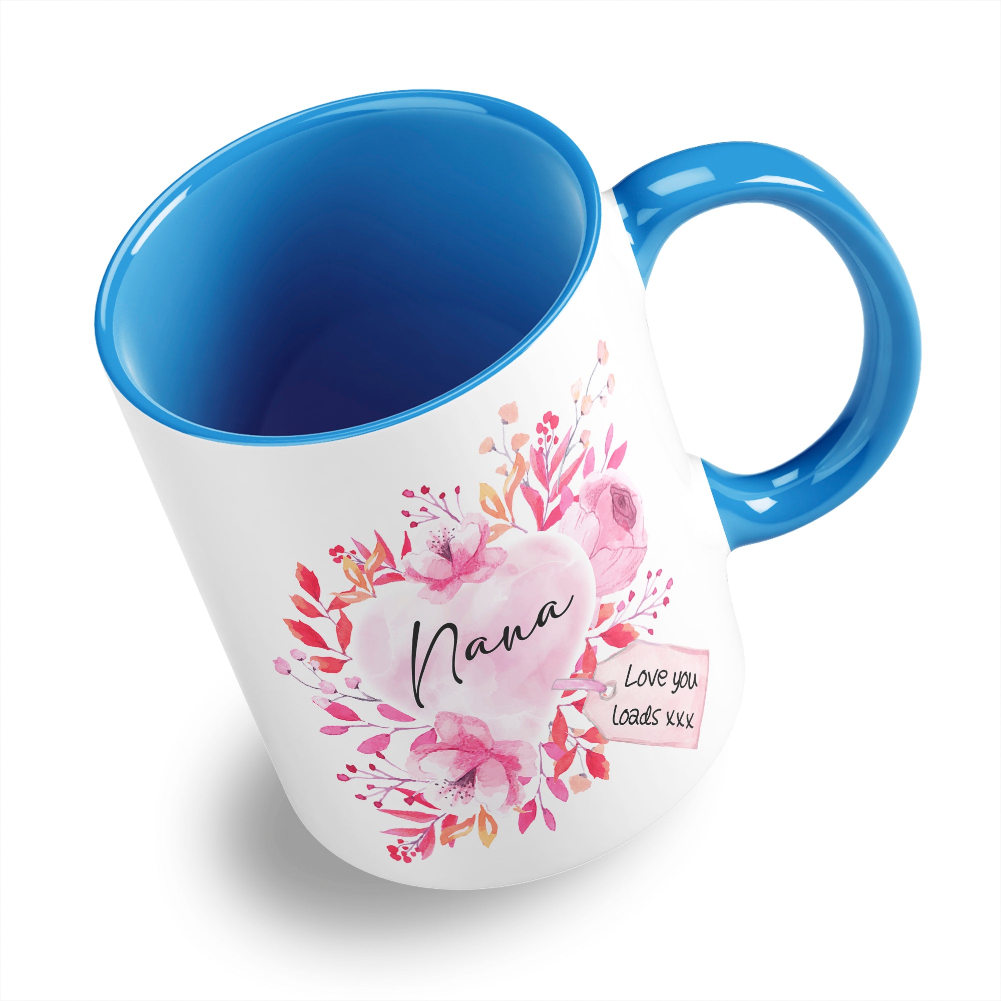 Floral Watercolour Heart With Tag (Relation) Ceramic Coffee / Tea Mug