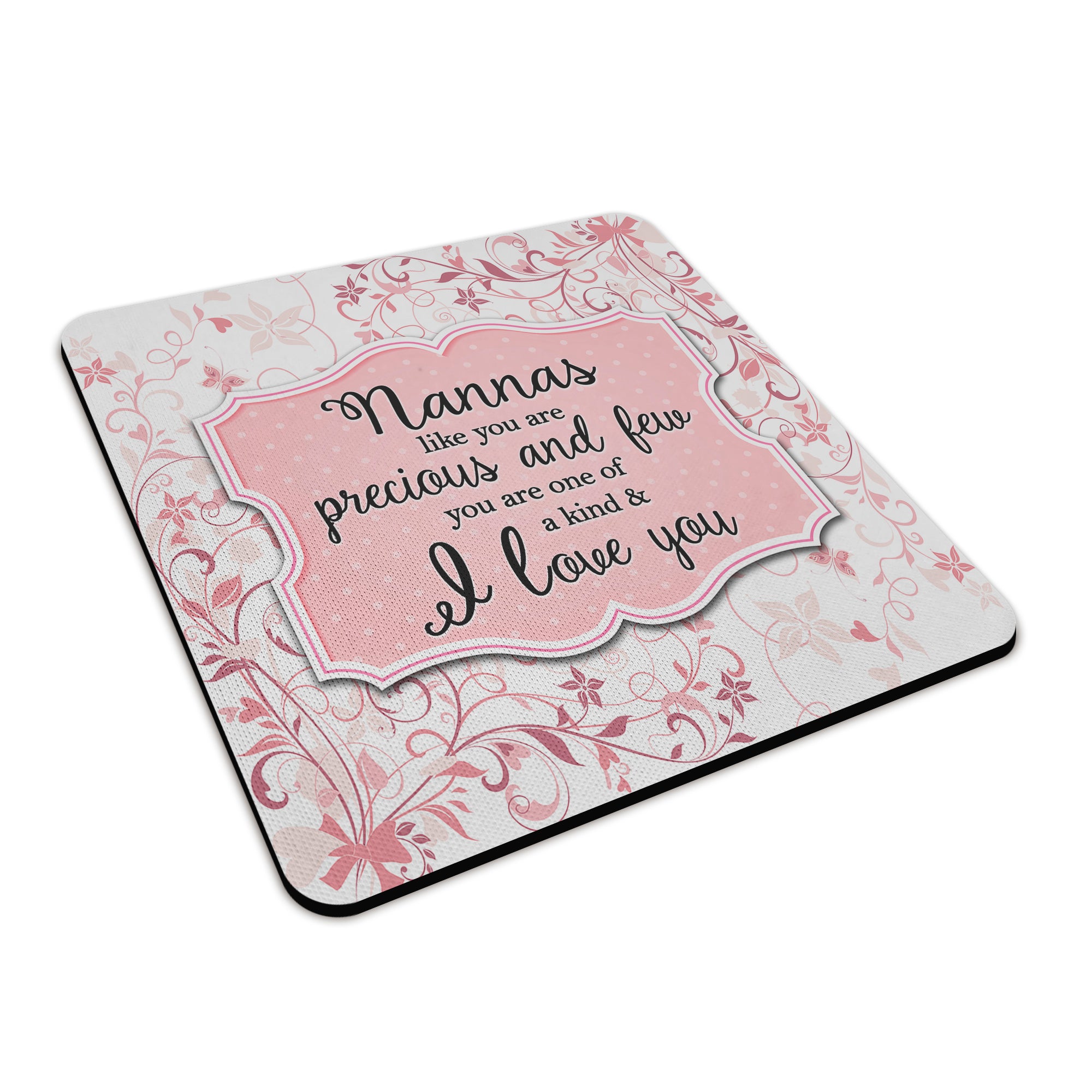You Are One Of A Kind I Love You (Relation) Floral Square Fabric / Rubber Coaster
