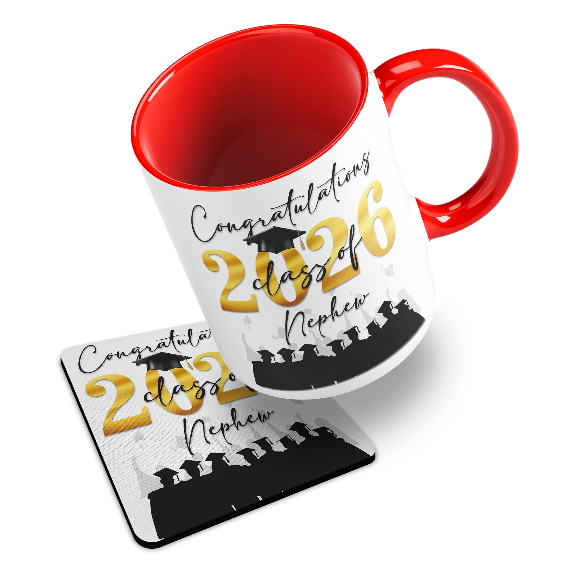 Congratulations on your Graduation Class of 2026 (Relation) Ceramic Mug With Rubber Coaster