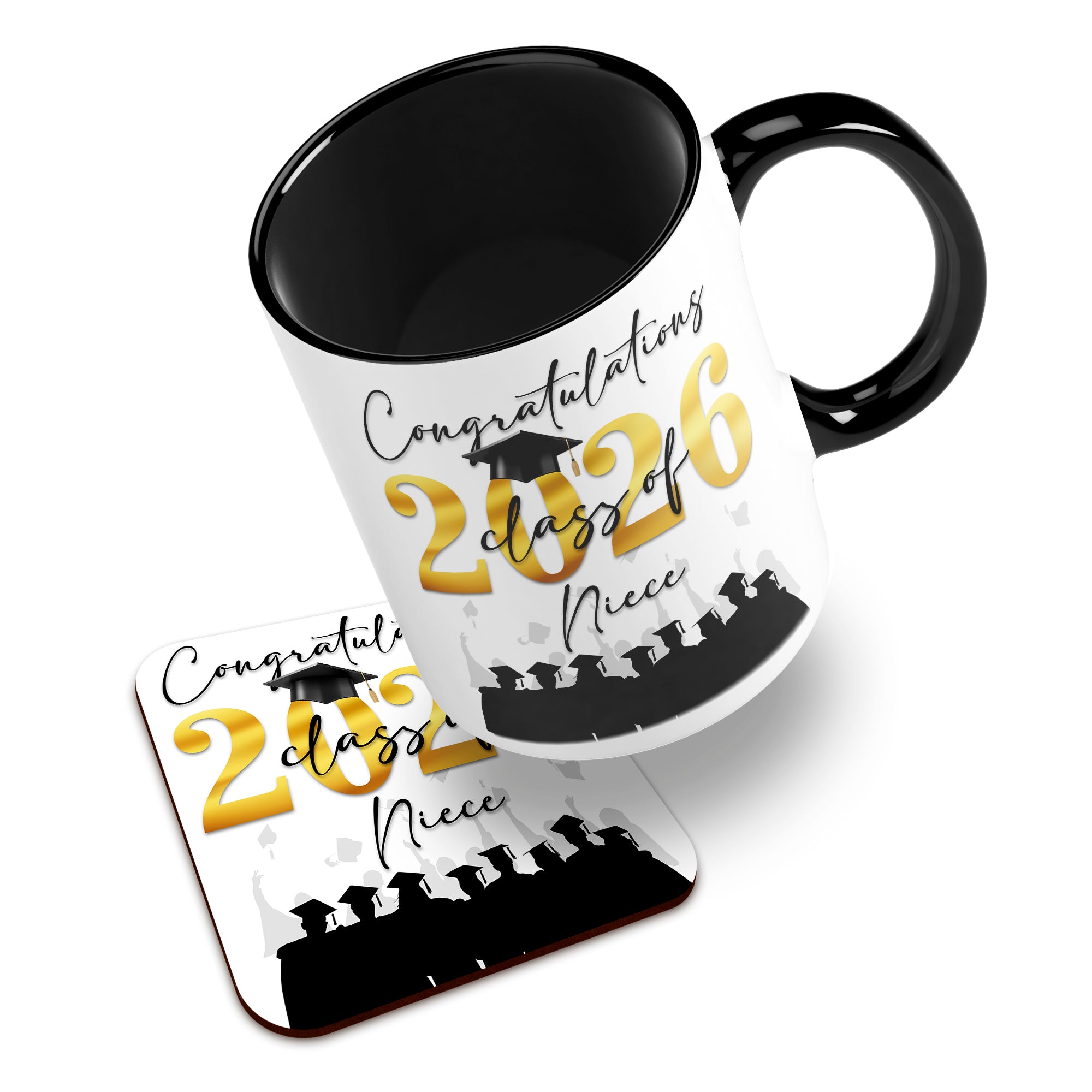 Congratulations on your Graduation Class of 2026 (Relation) Ceramic Mug With High-Gloss Coaster