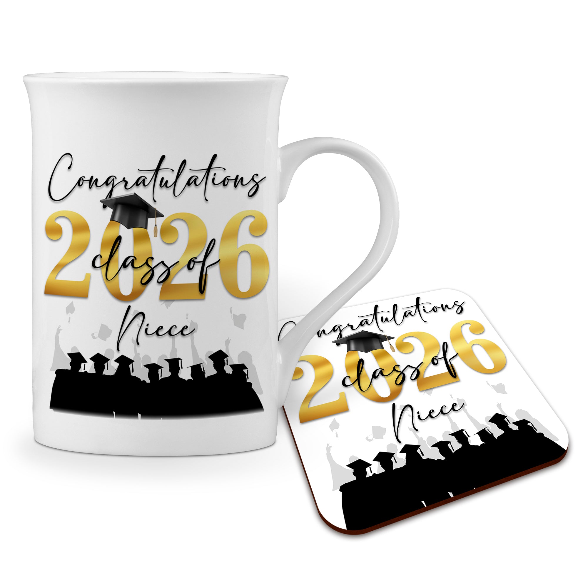 Congratulations on your Graduation Class of 2026 (Relation) Windsor Bone China Mug With High-Gloss Coaster