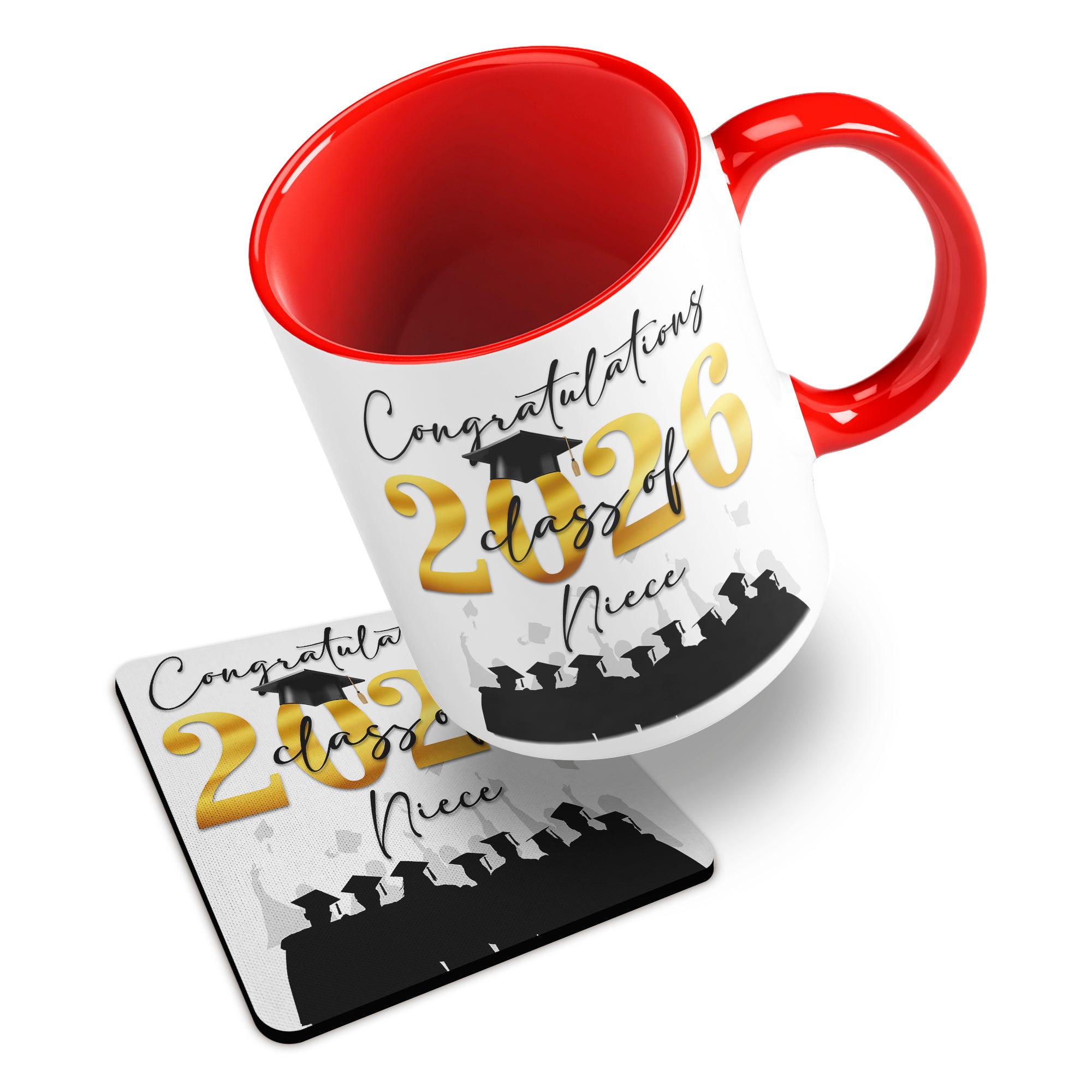 Congratulations on your Graduation Class of 2026 (Relation) Ceramic Mug With Rubber Coaster