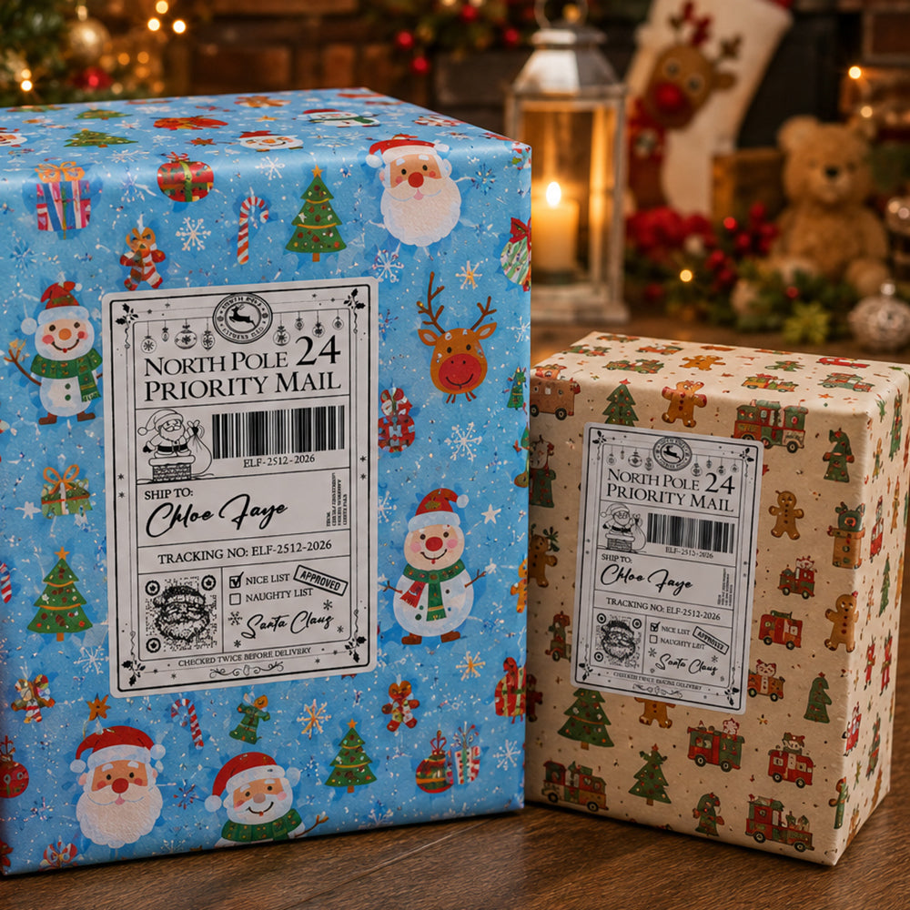 Personalised Santa Delivery North Pole Priority Mail 6x4 Sticky Labels