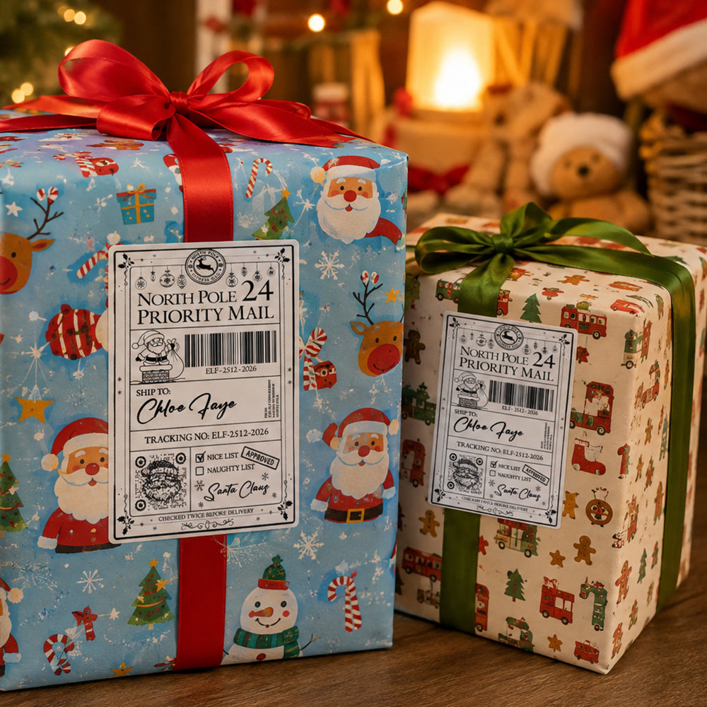 Personalised Santa Delivery North Pole Priority Mail 6x4 Sticky Labels