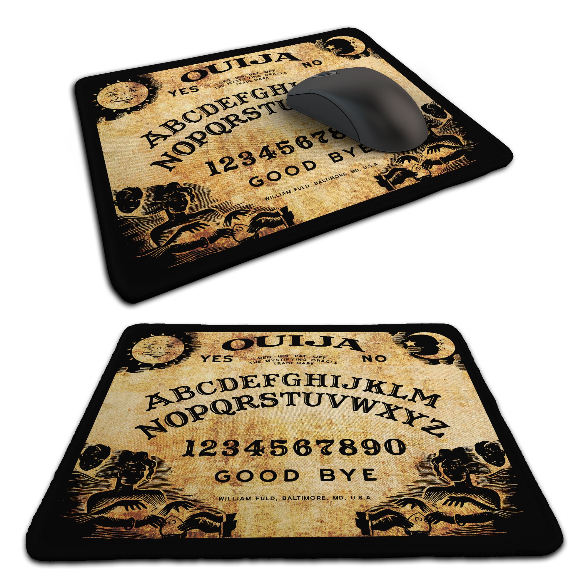 Ouija Board Rubber Non-slip Computer PC Mousemat - Premium Stitched