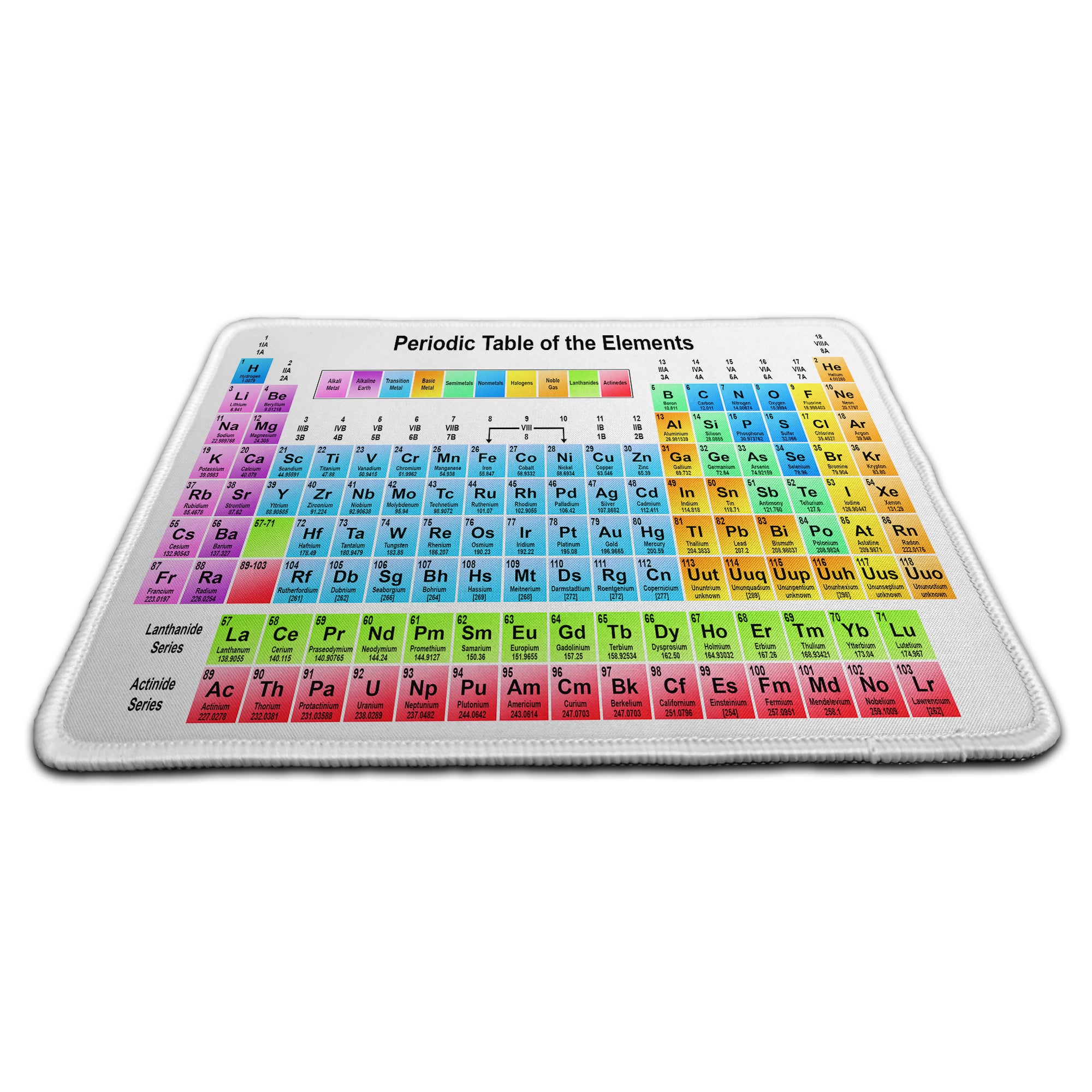 Periodic Table of the Elements Rubber Non-slip Computer PC Mousemat - Premium Stitched