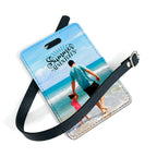 Personalised Any Image / Text PU Leather Luggage / Travel Bag Tag