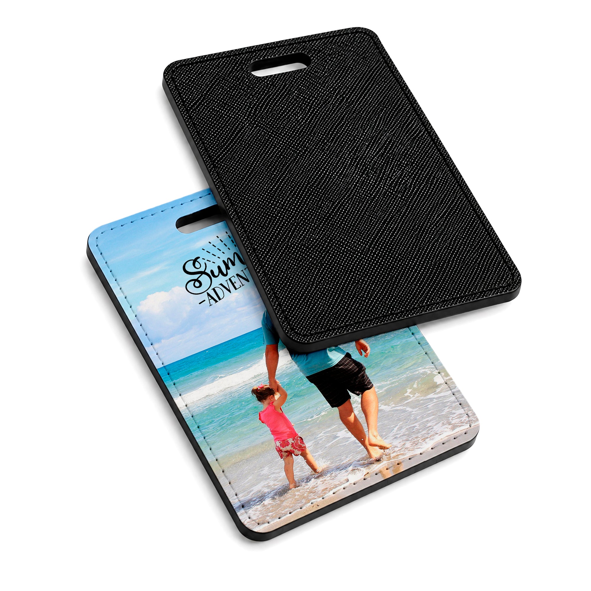 Personalised Any Image / Text PU Leather Luggage / Travel Bag Tag