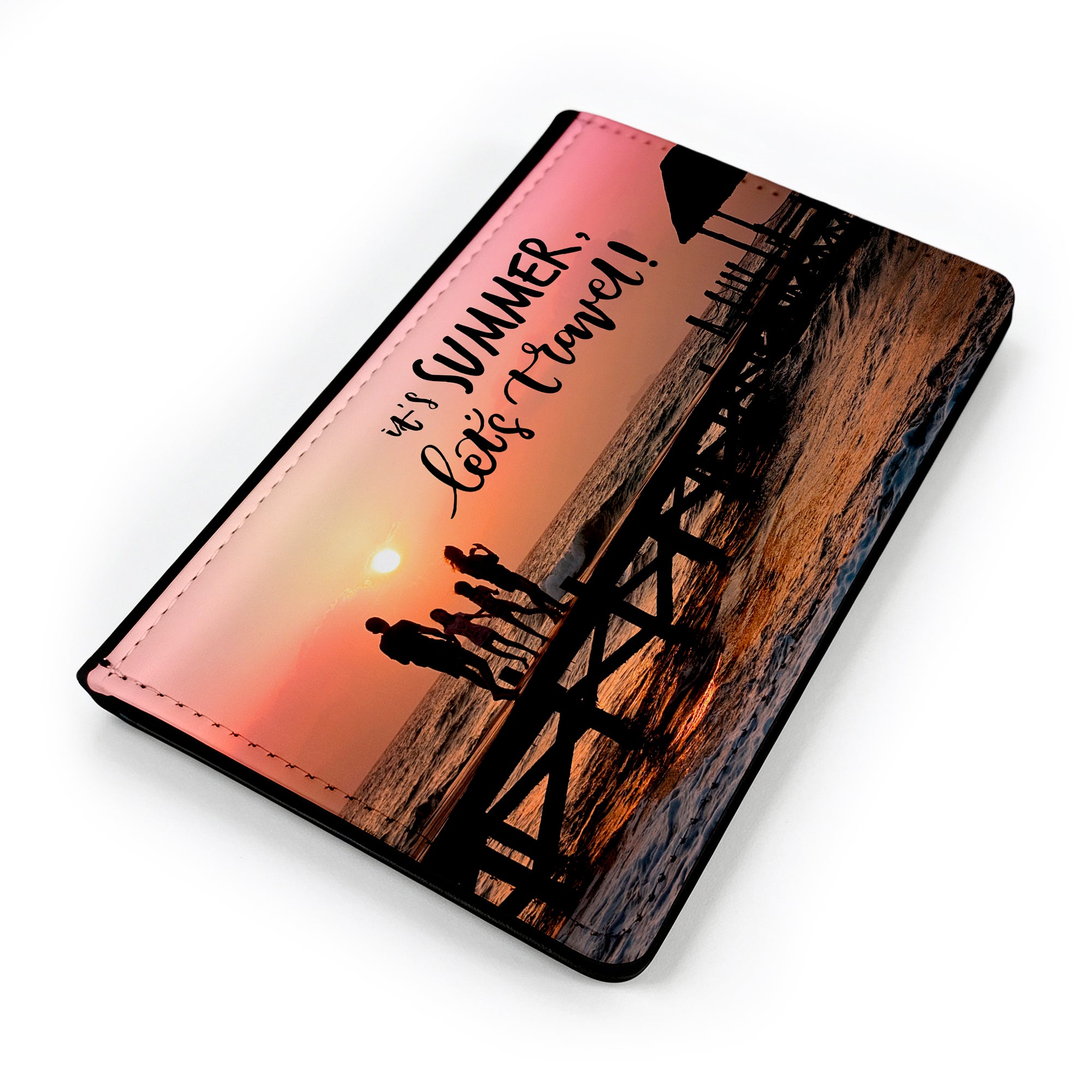Personalised Any Image / Text Faux Leather Passport Holder / Cover