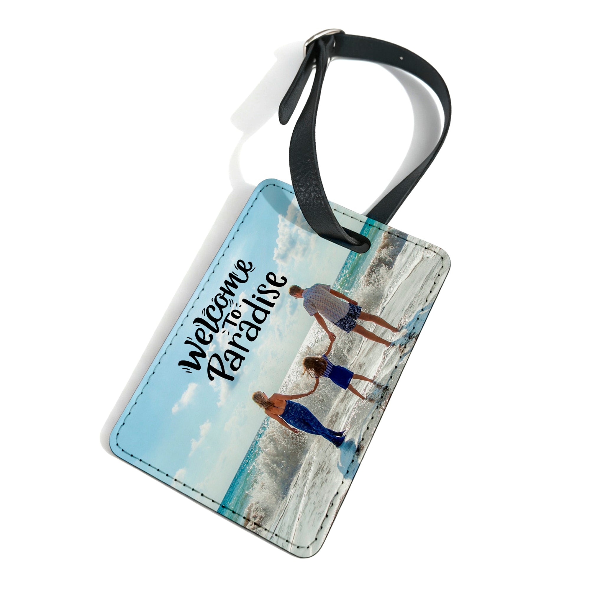 Personalised Any Image / Text PU Leather Luggage / Travel Bag Tag