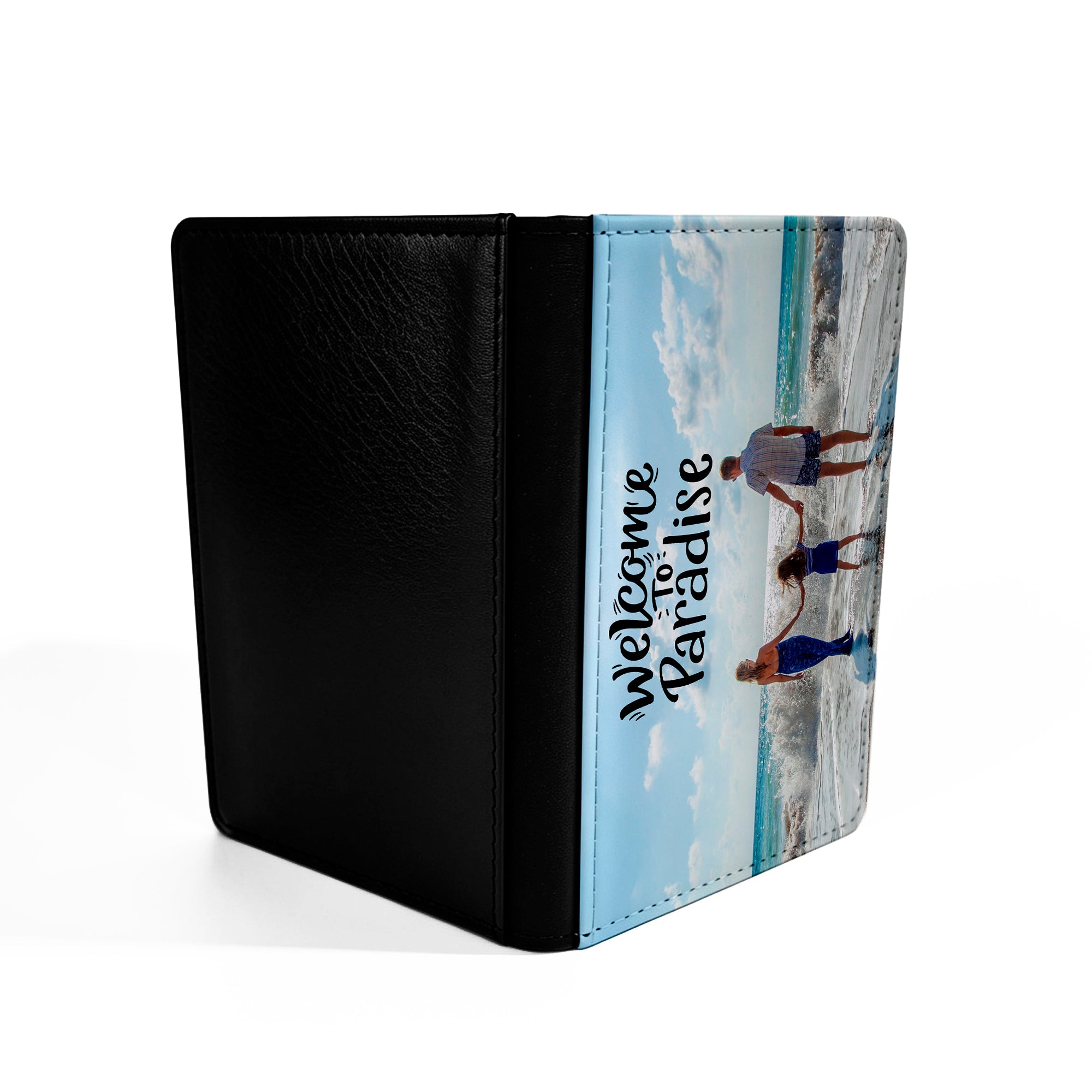 Personalised Any Image / Text Faux Leather Passport Holder / Cover