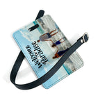 Personalised Any Image / Text PU Leather Luggage / Travel Bag Tag