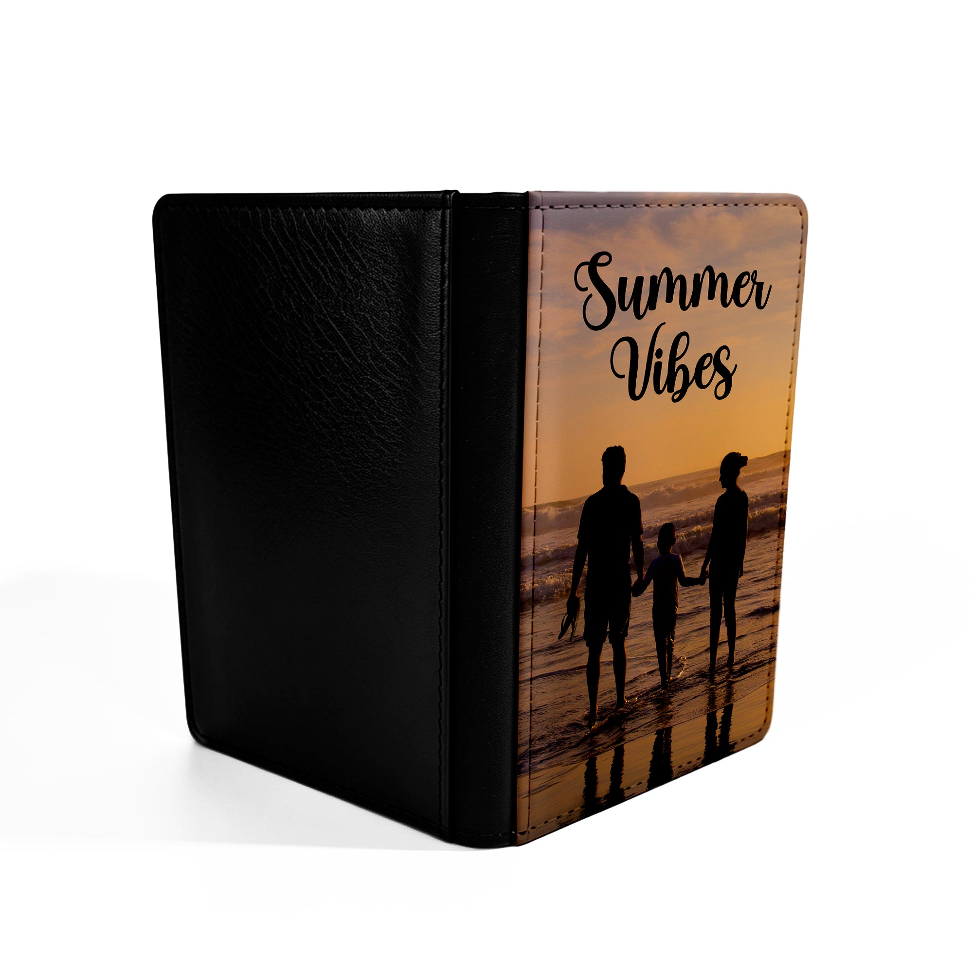 Personalised Any Image / Text Faux Leather Passport Holder / Cover