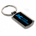 Personalised Any Image / Text Rectangle Metal Keyring (Curved Edge)