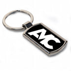 Personalised Any Image / Text Rectangle Metal Keyring (Curved Edge)