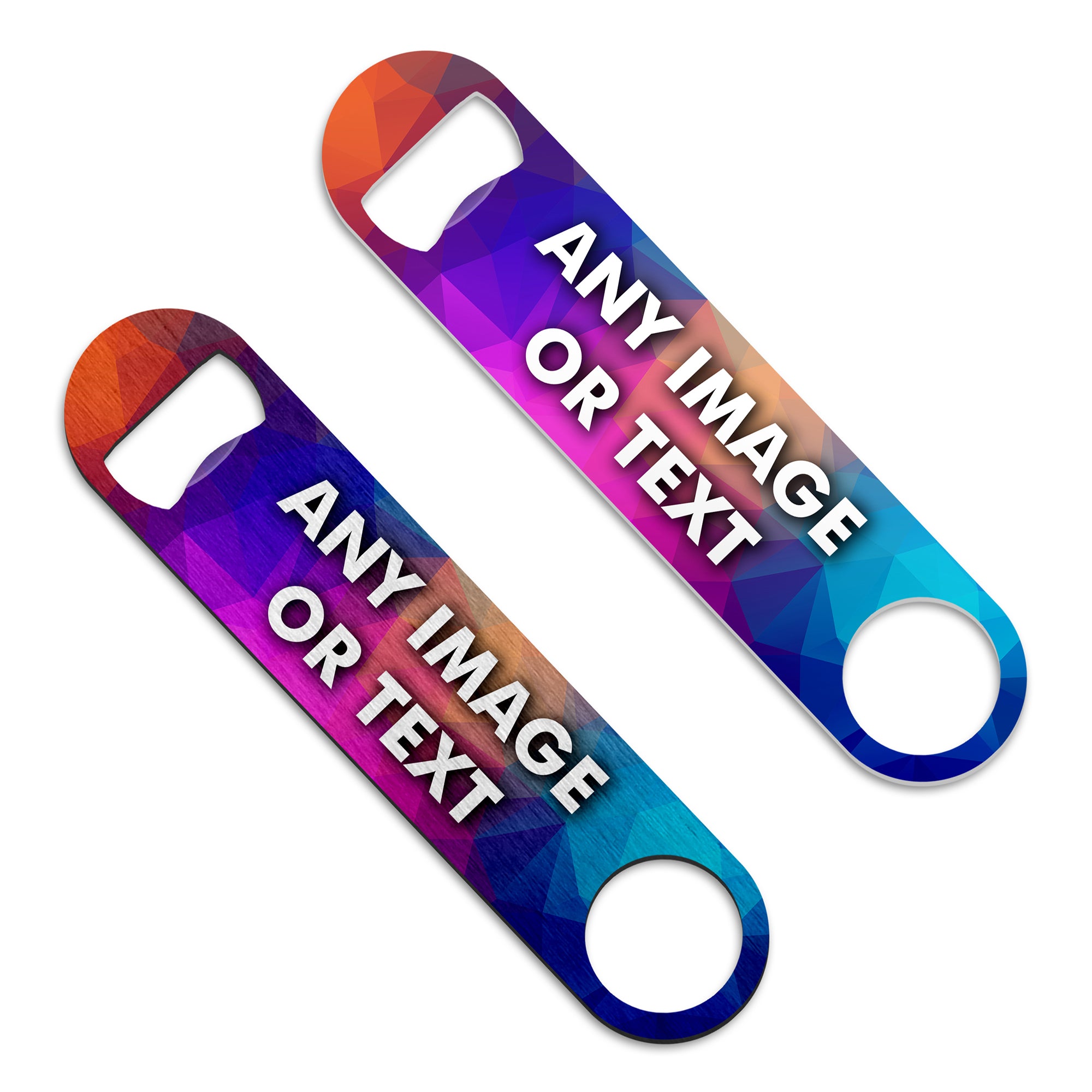 Personalised Any Image / Text Stainless Steel Bar Blade Bottle Opener