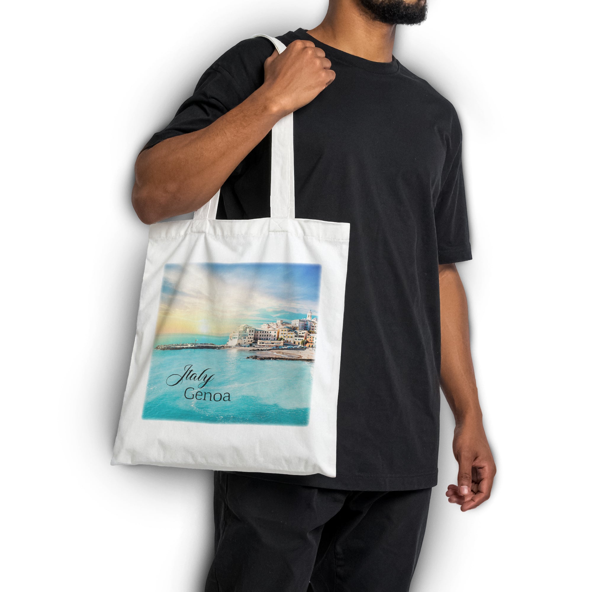 Personalised Any Image / Text White Reusable Shopper Tote Bag