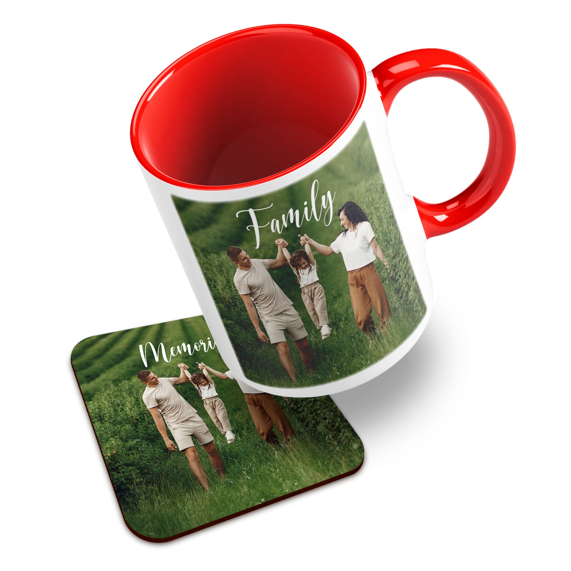 Personalised Photo Mug Custom Design Cup Text Name Logo With High-Gloss Coaster
