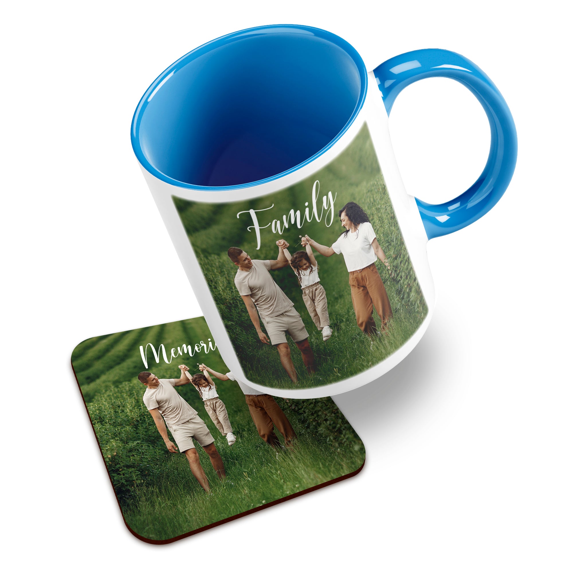 Personalised Photo Mug Custom Design Cup Text Name Logo With High-Gloss Coaster