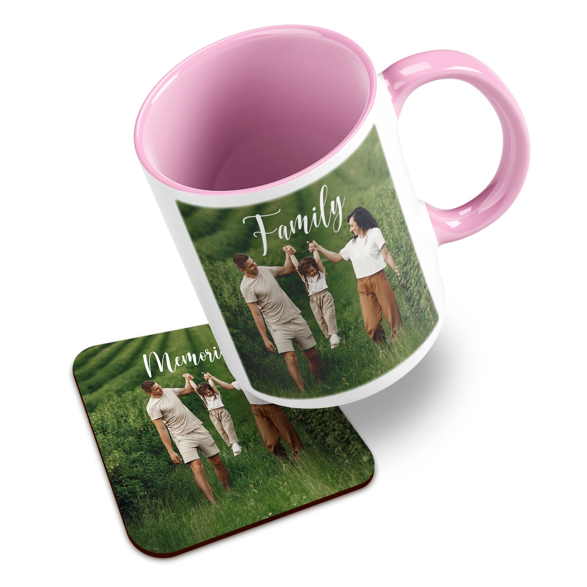 Personalised Photo Mug Custom Design Cup Text Name Logo With High-Gloss Coaster