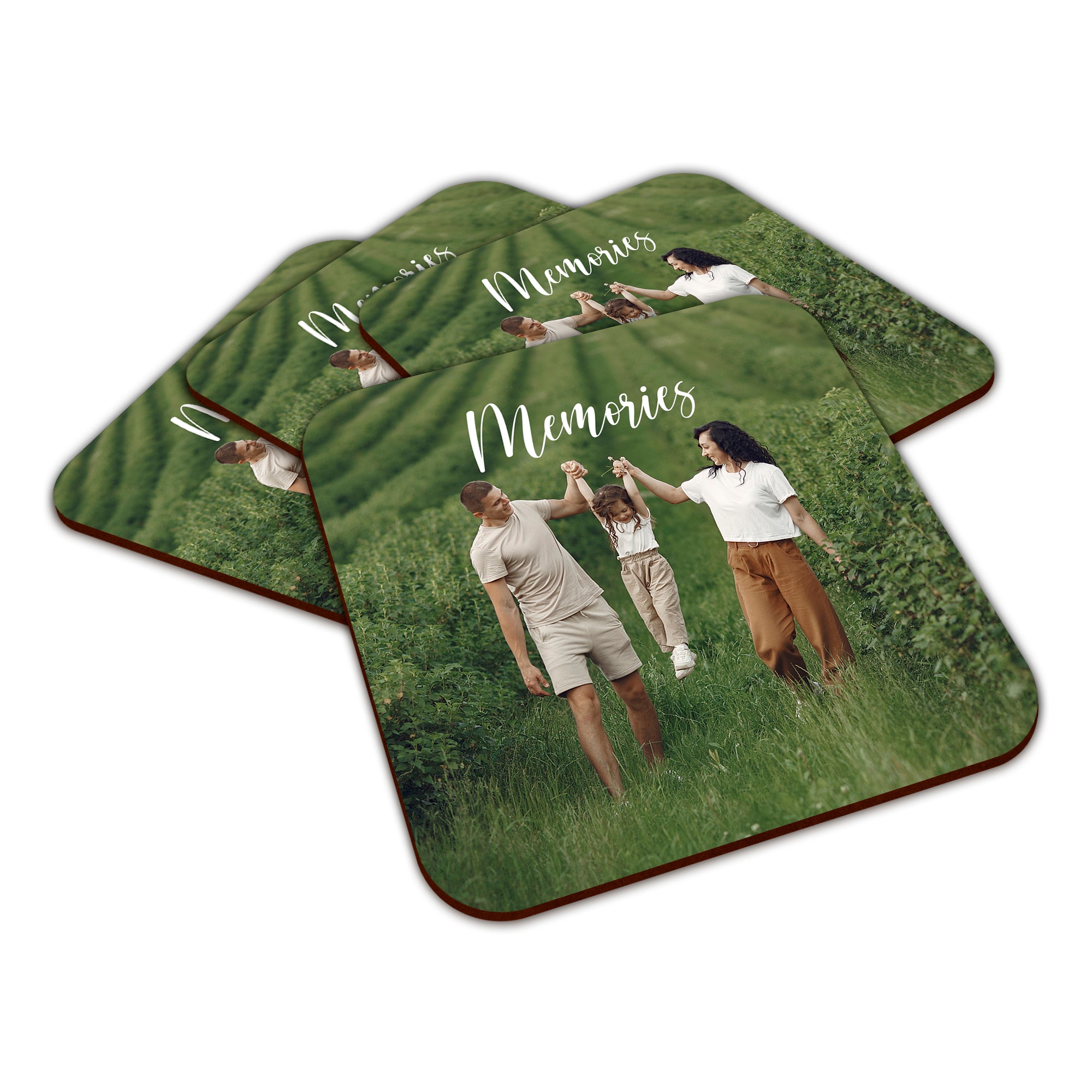 Personalised Any Image / Text Square Smooth High-Gloss Finished Coaster